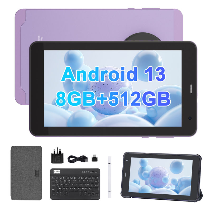 C Idea Android 13 Tablet Educativo, 8+512GB, Tablet portátil de 7 pulgadas con soporte de SIM  CM518pro Purple