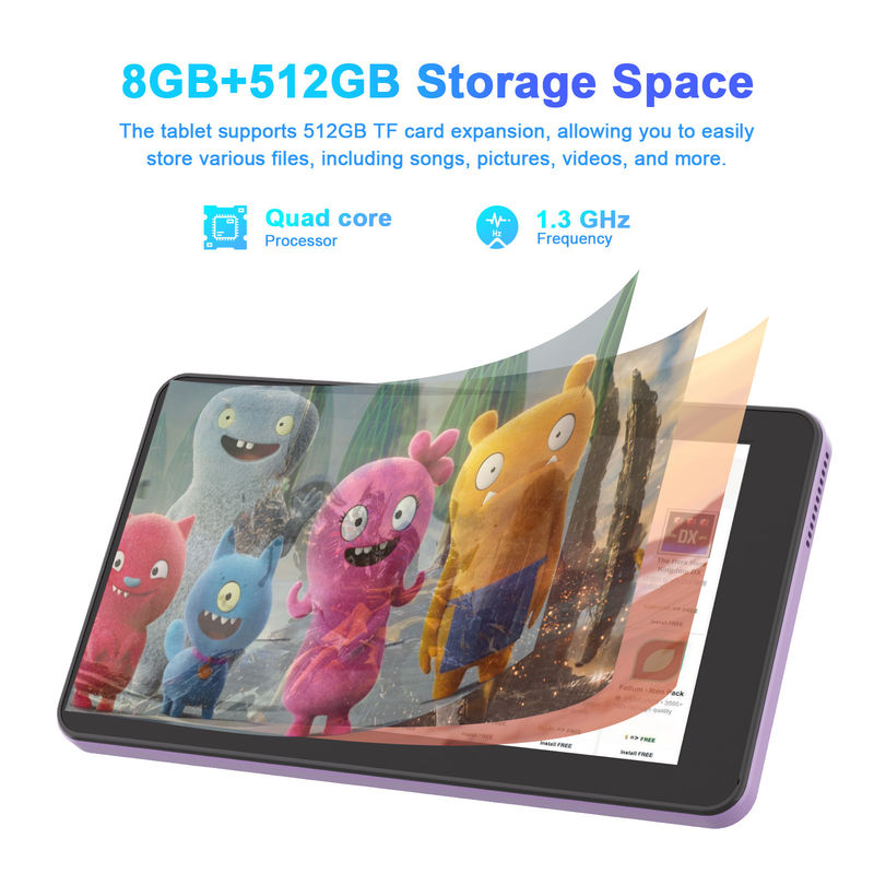 C Idea Android 13 Tablet Educativo, 8+512GB, Tablet portátil de 7 pulgadas con soporte de SIM  CM518pro Purple