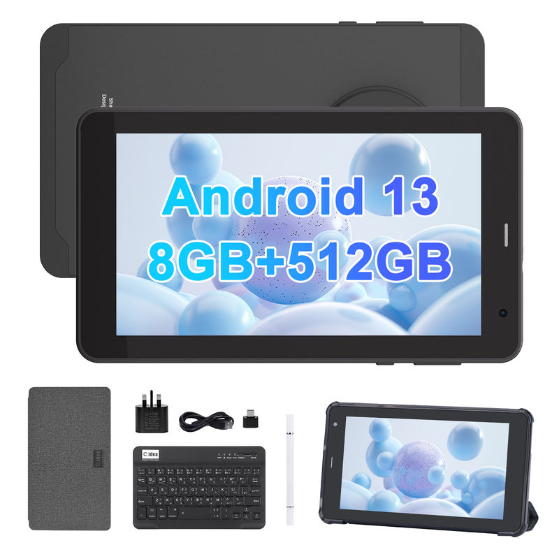 C Idea Tab de 7 pulgadas, 8 GB de RAM, 512 GB de almacenamiento, ranura SIM, Android 13 Tablet PC para estudiantes   CM518pro negro