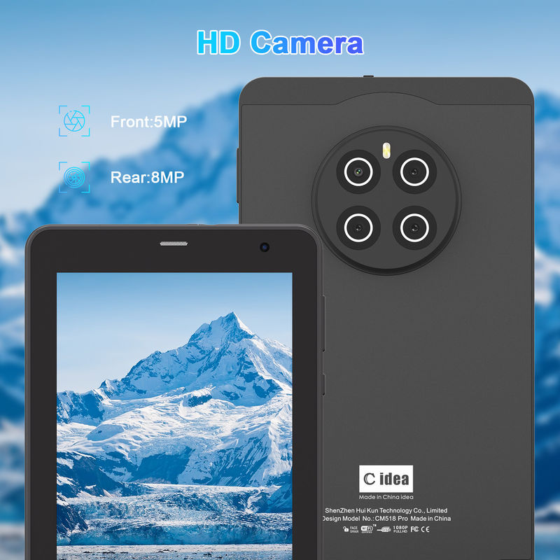 C Idea Tab de 7 pulgadas, 8 GB de RAM, 512 GB de almacenamiento, ranura SIM, Android 13 Tablet PC para estudiantes   CM518pro negro