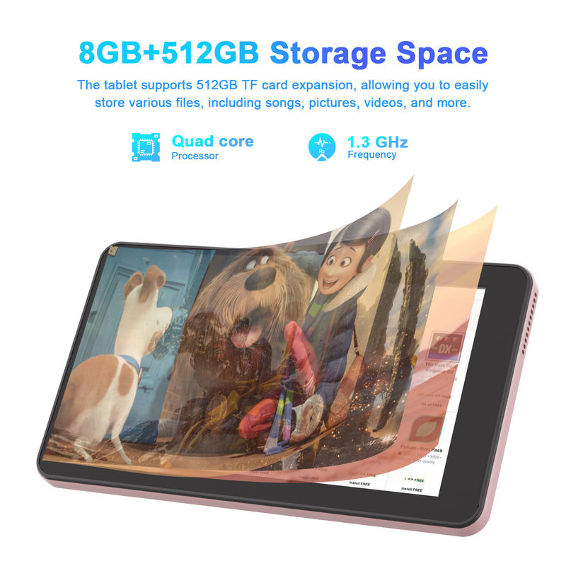 C Idea 7 pulgadas Android Tab, 8+512GB, Cuad Core, Tablet Educativo Perfecto para Estudiantes CM518pro Rosa