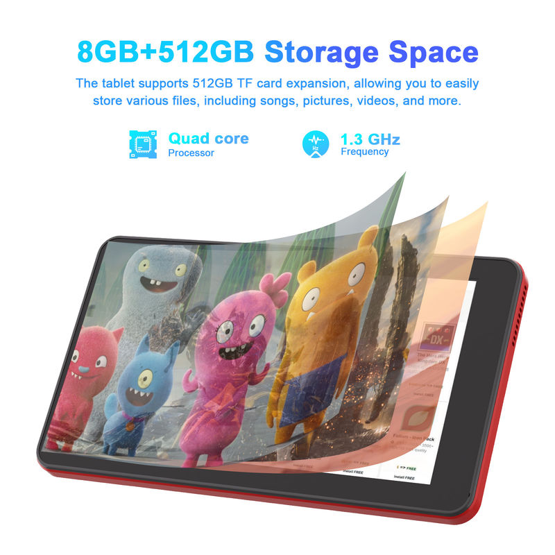 C Idea Tablet Android 13 de 7 pulgadas, doble cámara, soporte de Sim, tabletas de pantalla táctil para estudiantes   CM518pro Rojo