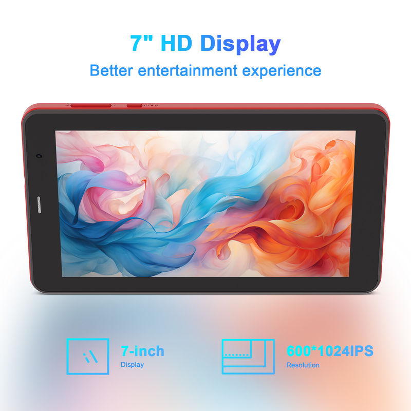 C Idea Tablet Android 13 de 7 pulgadas, doble cámara, soporte de Sim, tabletas de pantalla táctil para estudiantes   CM518pro Rojo