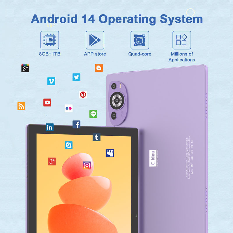 C Idea 10 pulgadas Android 14 Tablet Educativo 512 GB para estudiantes con soporte SIM CM8200Plus Púrpura