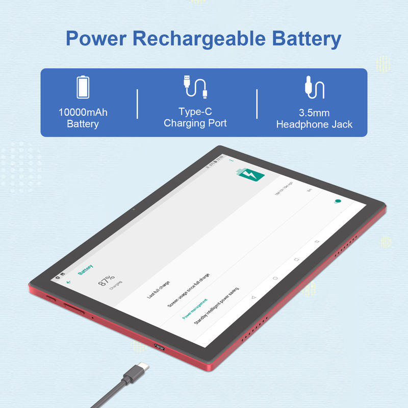 C Idea 10.1 pulgadas Android 14 Smart Tablet Pc con soporte de doble SIM CM8200Plus rojo