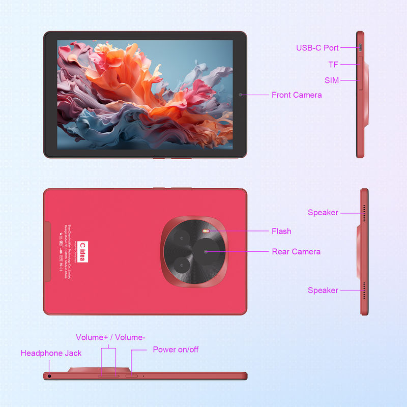 C Idea 9 pulgadas MTK Cuad Core Tablet 800x1280 IPS Pantalla Android Tablet con pluma CM935 Rojo
