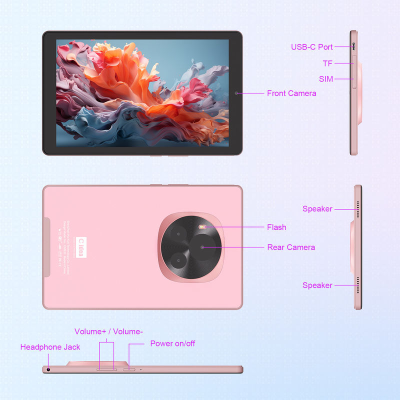 C idea Android Tablet IPS pantalla con soporte SIM 9 pulgadas Tablet PC para adolescentes CM935 rosa