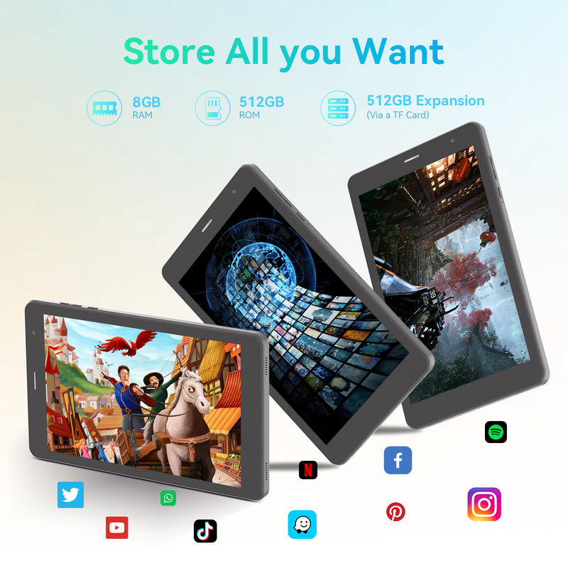 C Idea Cuad Core Android Tablet 8 pulgadas Tablet portátil para estudiantes con teclado CM828 Negro