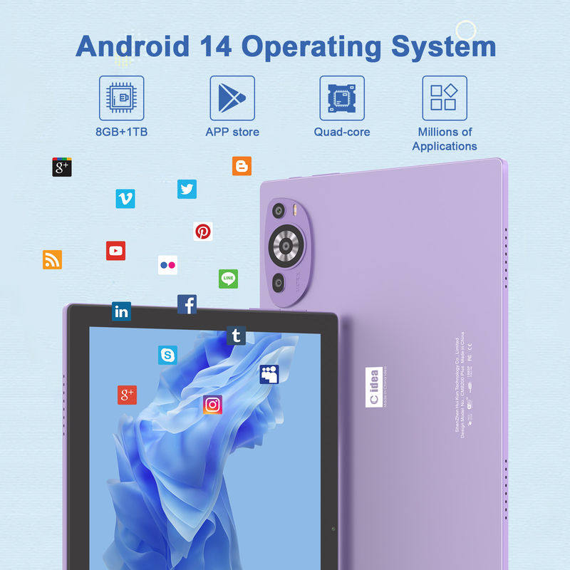 C Idea 10 pulgadas 512 GB Android 14 Tablet educativo para estudiantes con SIM CM8200Plus Púrpura