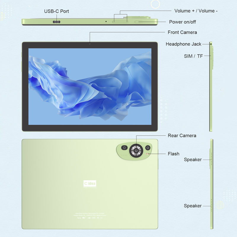 C Idea WIFI Android 14 Tabletas de pantalla táctil con teclado y ratón CM8200plus Verde