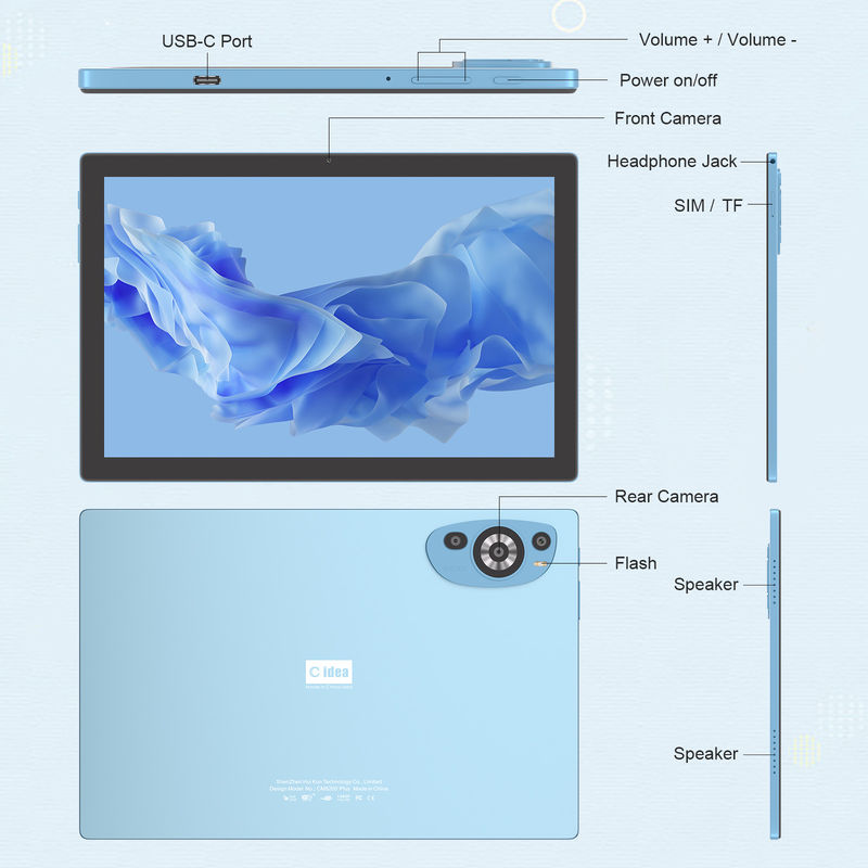 C Idea Android 14 pantalla táctil 10.1 pulgadas tabletas con pluma CM8200plus azul
