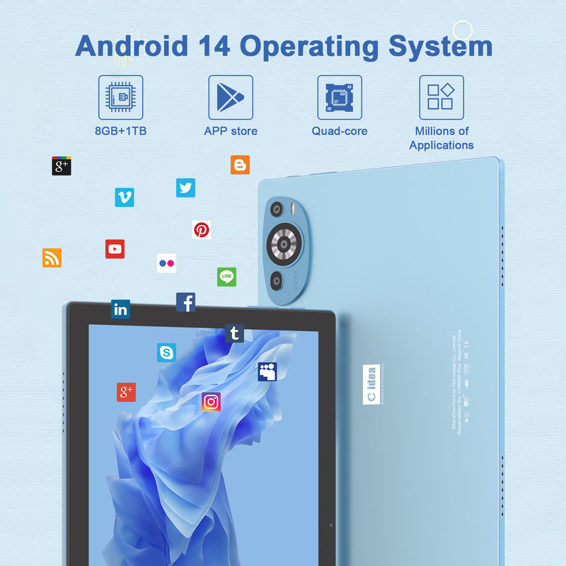 C Idea Android 14 pantalla táctil 10.1 pulgadas tabletas con pluma CM8200plus azul