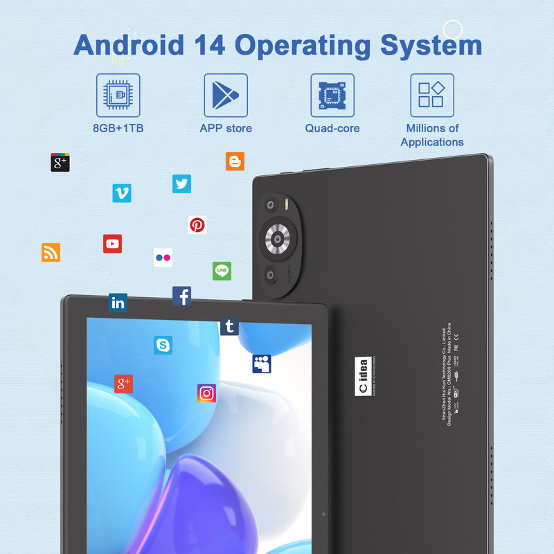 C Idea Tablet 5G de 10,1 pulgadas con soporte de SIM teclado educativo Android Tablet Pc M8200 Plus Negro