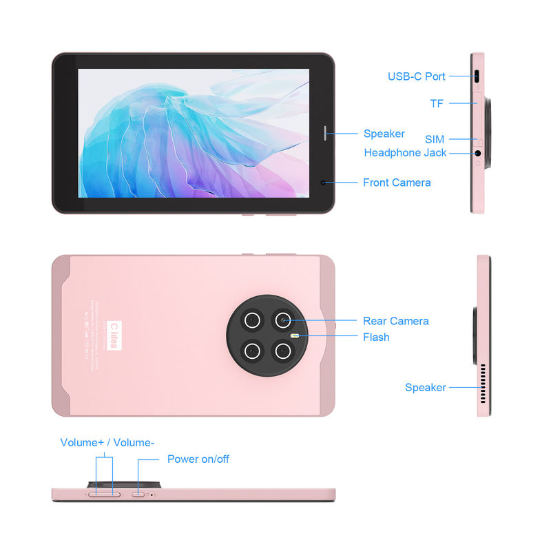 C Idea Tabletas de 7 pulgadas con SIM Wifi Android Tablet PC CM518 Pro Rosa