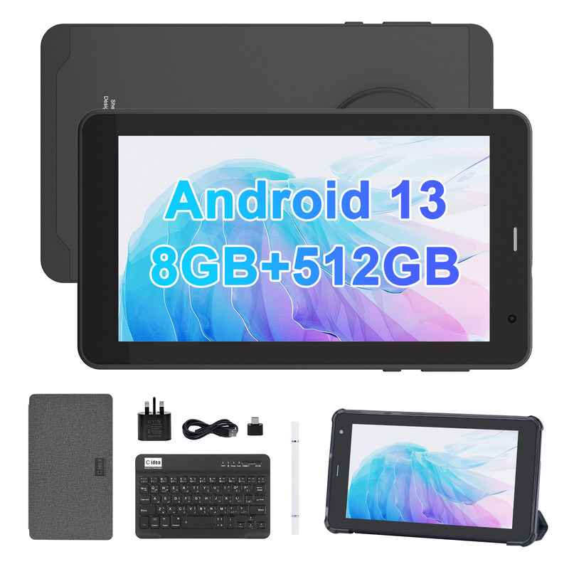 C Idea Android 13 Tablet 512GB con SIM 7 pulgadas Tablet PC CM518 Pro Negro