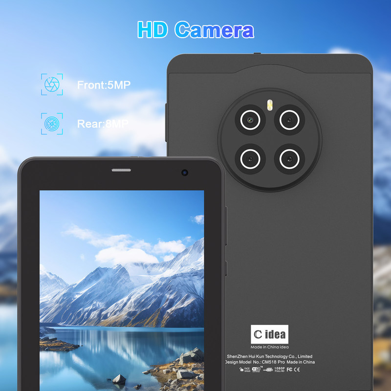 C Idea Android 13 Tablet 512GB con SIM 7 pulgadas Tablet PC CM518 Pro Negro