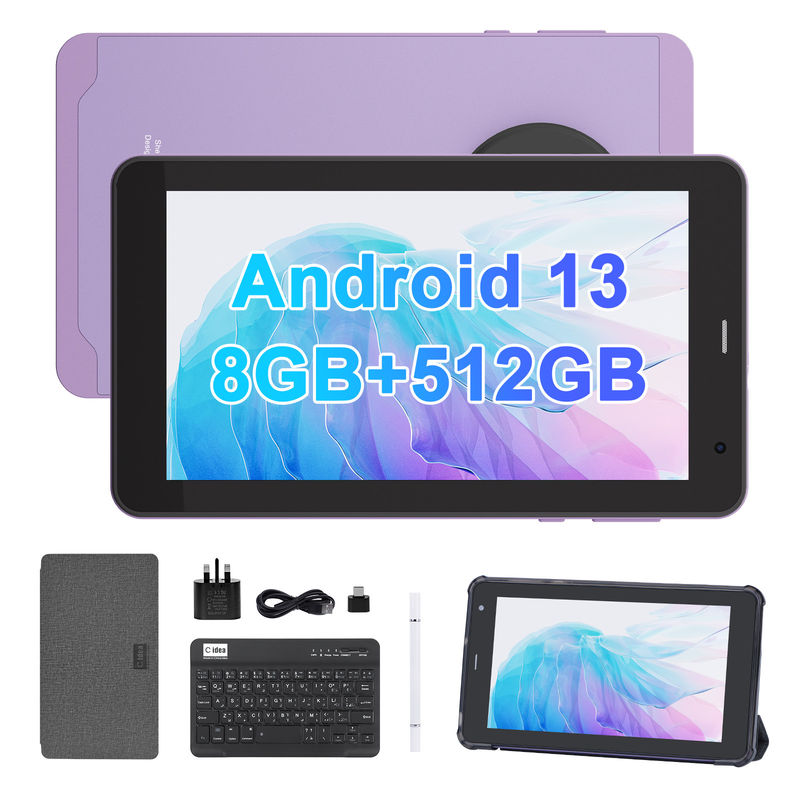 C Idea Android 13 con 6000mAh Tabletas de 7 pulgadas Tabletas educativas PC CM518 Pro Purple