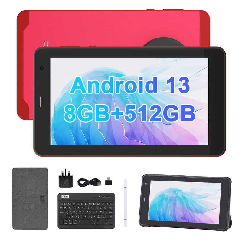 C Idea Android 13 Tabletas con SIM Wifi 7 pulgadas Tabletas con pantalla táctil CM518 Pro Rojo