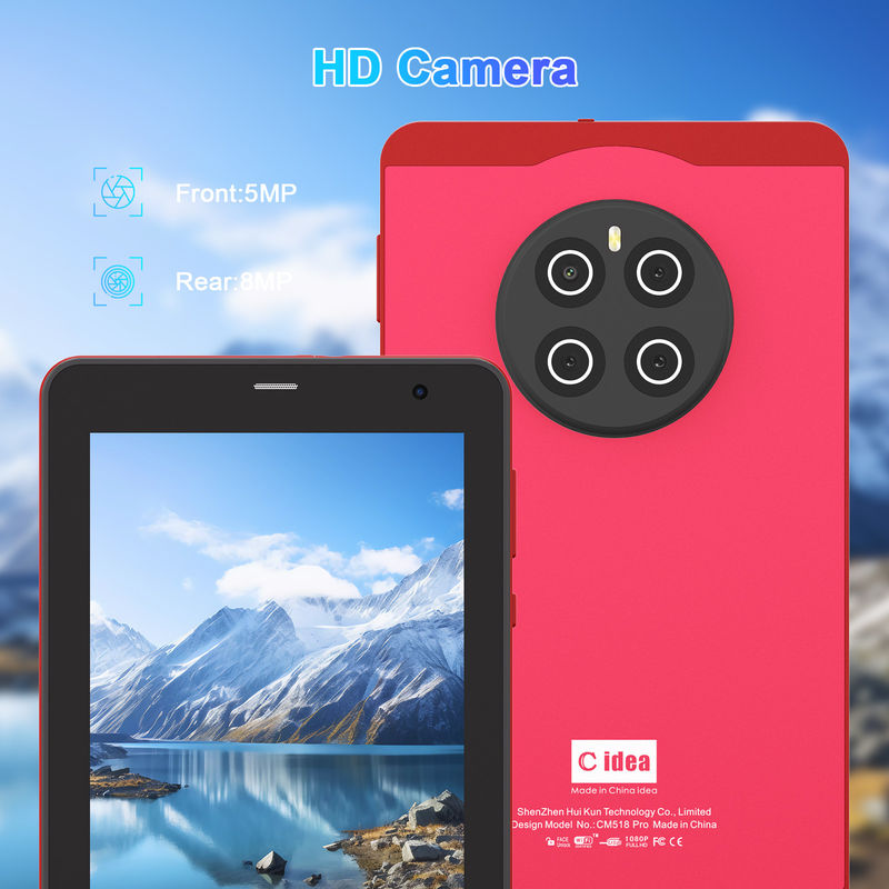 C Idea Android 13 Tabletas con SIM Wifi 7 pulgadas Tabletas con pantalla táctil CM518 Pro Rojo