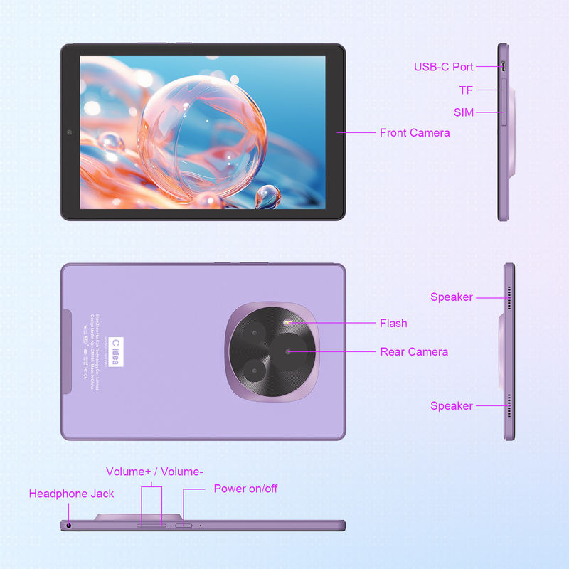 C Idea Tablet de 9 pulgadas 5MP + 8MP Tablet educativo para adolescentes con pluma CM935 púrpura
