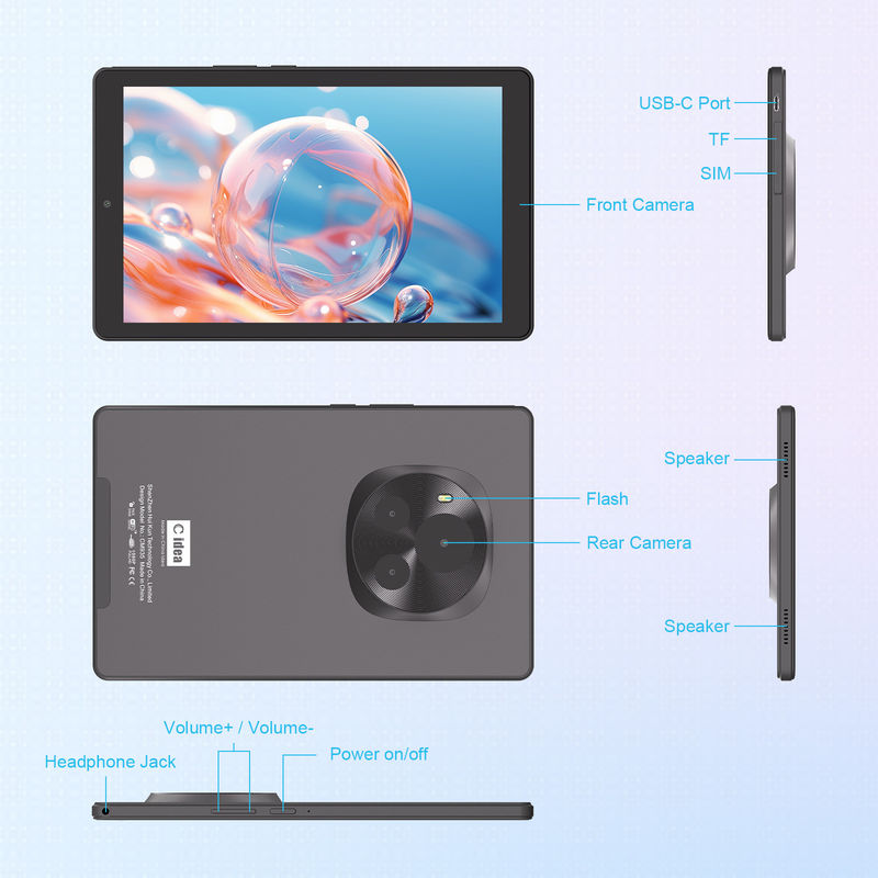 C Idea Android Tablet IPS Screen Smart Tablet PC con Sim Para estudiantes de educación CM935 Negro