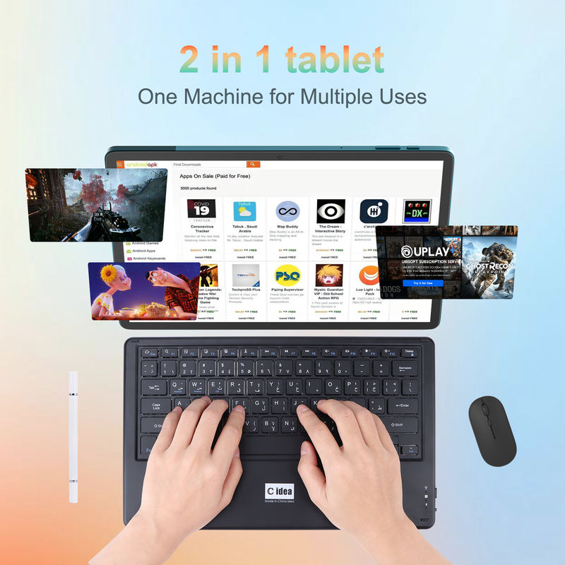 C Idea Tablet de 14 pulgadas de gran almacenamiento Smart Tablet PC con teclado CM14000 más azul