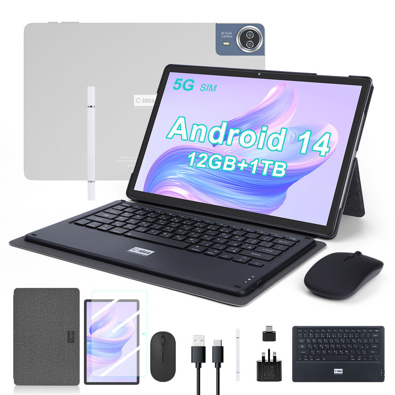 C Idea Tablet de 14 pulgadas con batería de larga duración Tablet educativo para estudiantes CM14000 Plus Gris