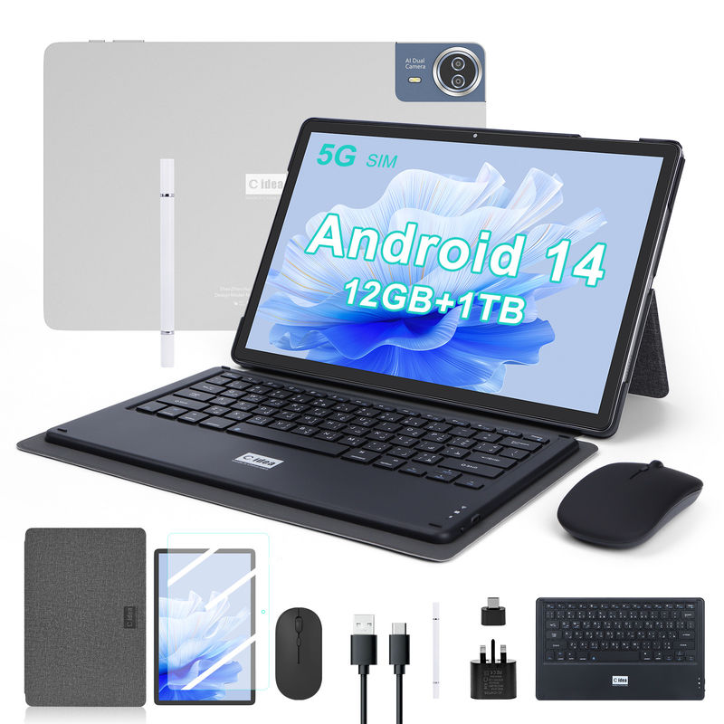 C Idea Tablet de 14 pulgadas 5G Tabletas con pantalla táctil para estudiantes CM14000 Plus Gris