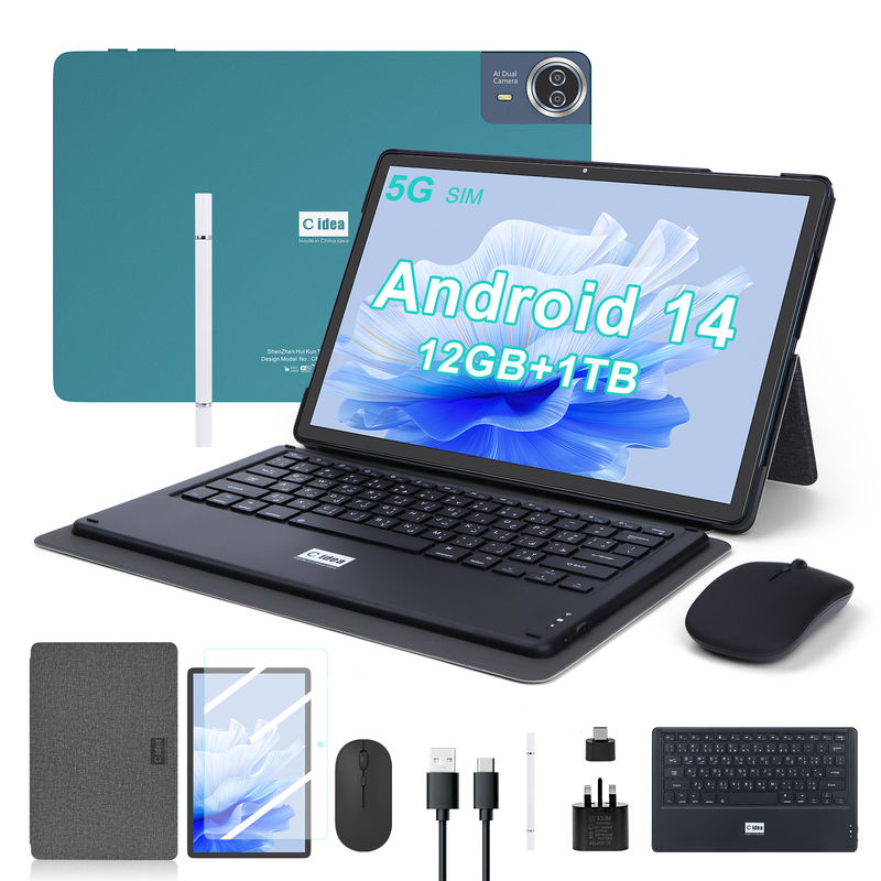 C Idea Tablet de 14 pulgadas de batería grande Smart Tablet PC con teclado y ratón CM14000 más azul