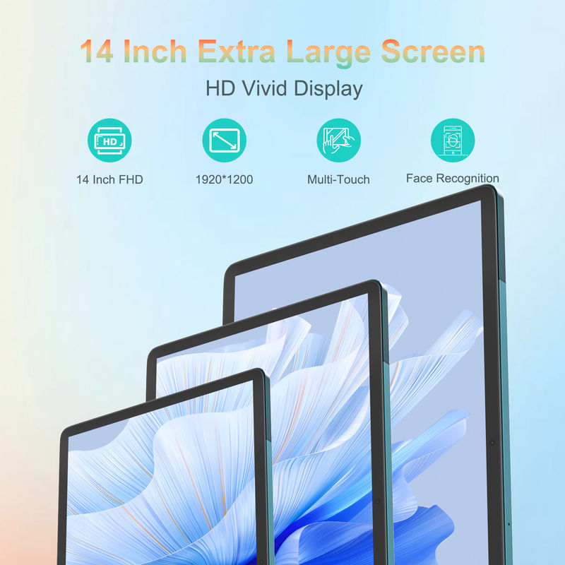 C Idea Tablet de 14 pulgadas de batería grande Smart Tablet PC con teclado y ratón CM14000 más azul