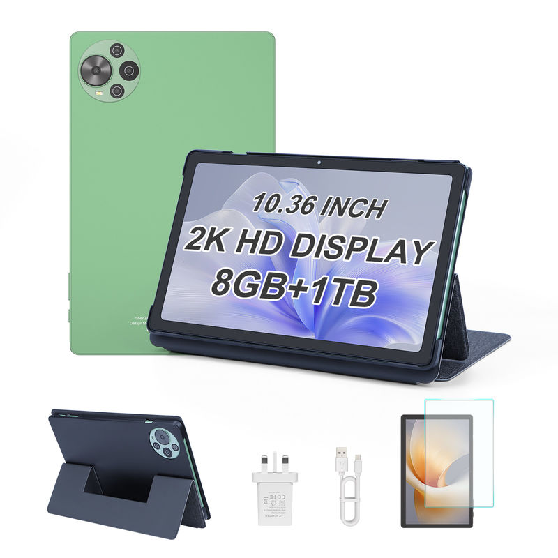 C Idea más reciente 10.36 pulgadas Android 14 Tablet PC 2k Tablet con pantalla táctil con SIM CM10500 Plus verde