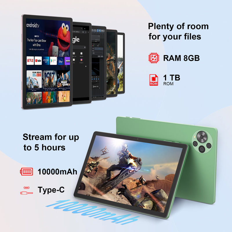 C Idea más reciente 10.36 pulgadas Android 14 Tablet PC 2k Tablet con pantalla táctil con SIM CM10500 Plus verde