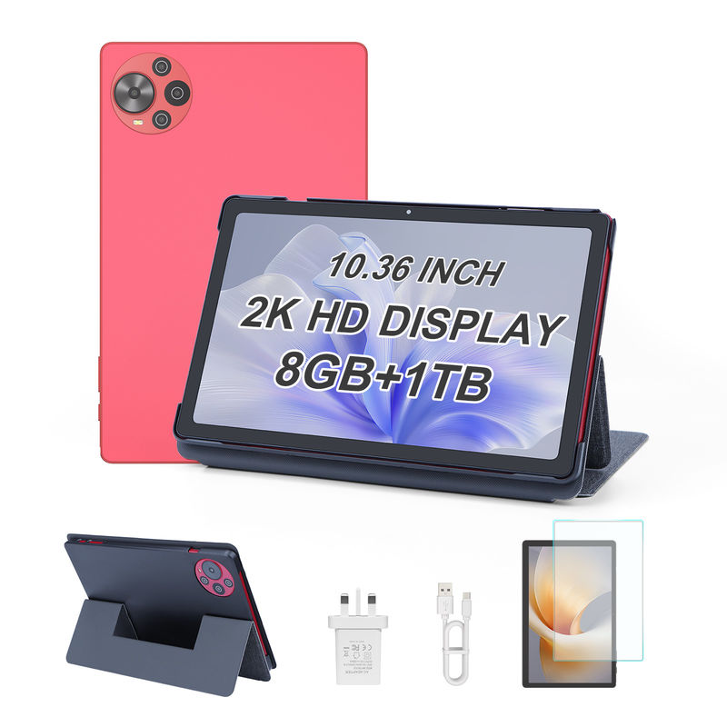 C Idea Android 14 Tablet Tablet educativo de pantalla 2k para estudiantes con teclado y ratón CM10500 Plus Rojo
