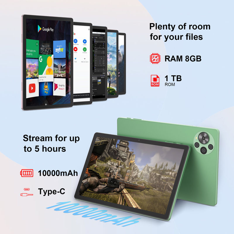 C Idea más reciente 10.36 pulgadas de pantalla táctil Tablet Android con doble SIM CM10500 Plus verde