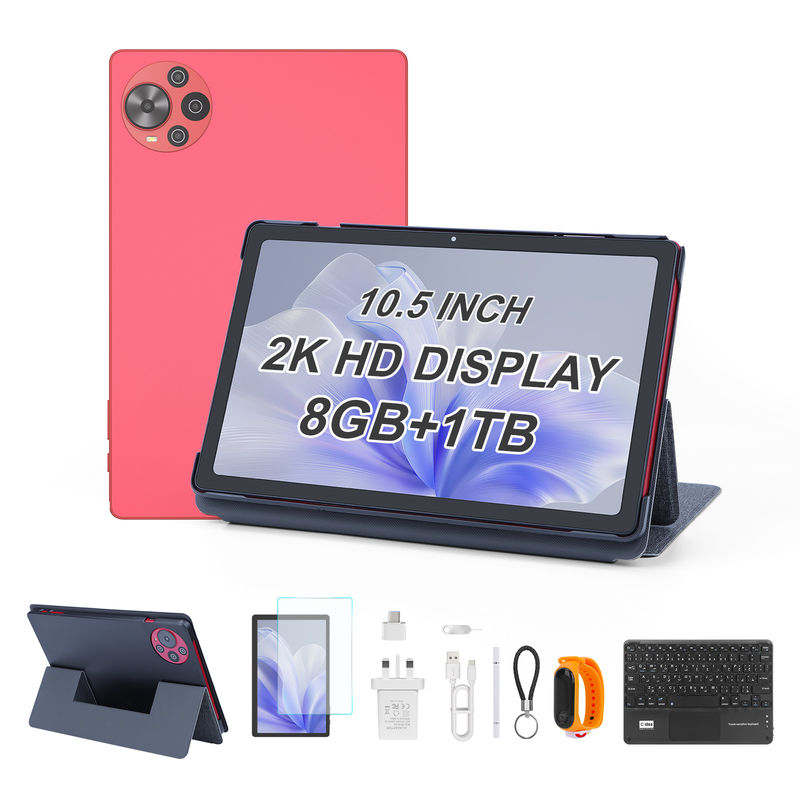 C Idea Android 14 Tablet Tablet educativo de pantalla 2k para estudiantes con teclado y ratón CM10500 Plus Rojo