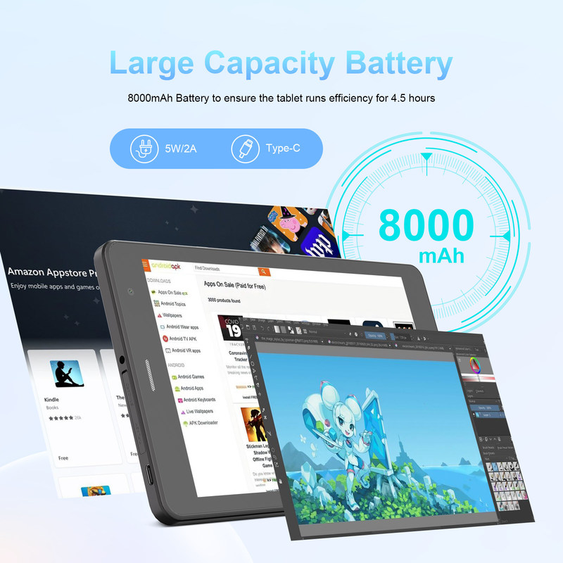 Tableta C Idea 5G WiFi para estudiantes con soporte SIM, tableta PC de 8 pulgadas CM817Pro max