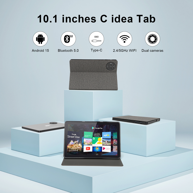 Tableta C Idea de 10.1 pulgadas Android 15, 8GB RAM, 1TB ROM, Modelo CM8800plus, Negro