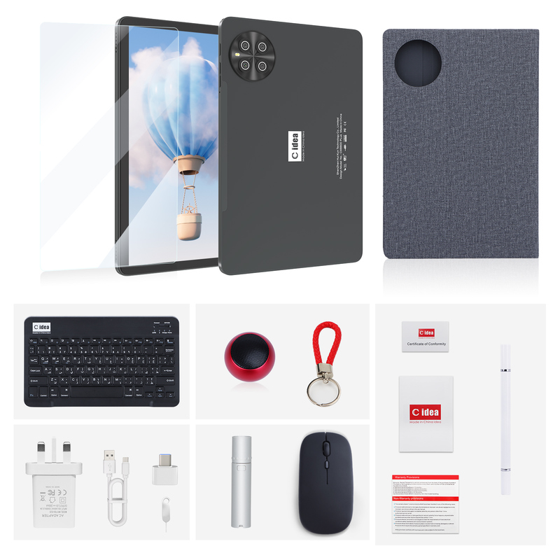 C Idea 10.1 pulgadas Tablet PC Android 15 Tablet con teclado y ratón CM8800plus Gris