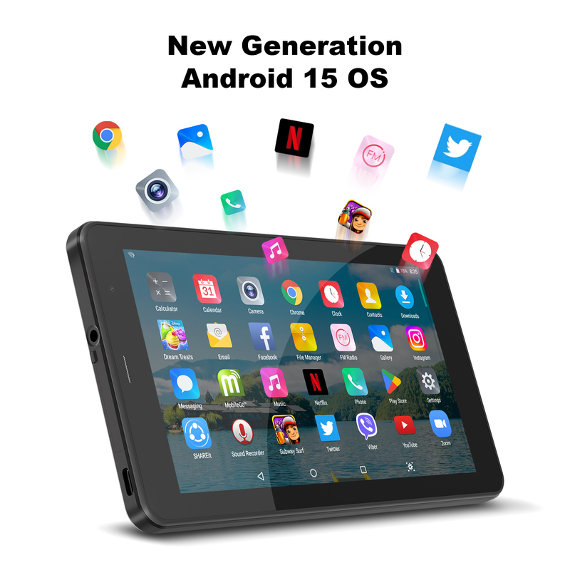 Tableta C idea de 7 pulgadas con Wifi, funda, 8+256GB de almacenamiento, procesador Quad Core, pantalla táctil IPS 600x1024 CM516, negro