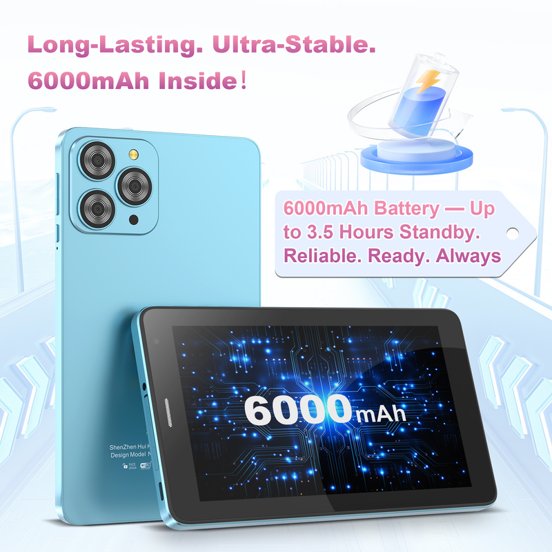 Tableta C idea de 7 pulgadas con Wifi, funda, 8+256GB de almacenamiento, procesador Quad Core, pantalla táctil IPS 600x102e4 CM517 azul