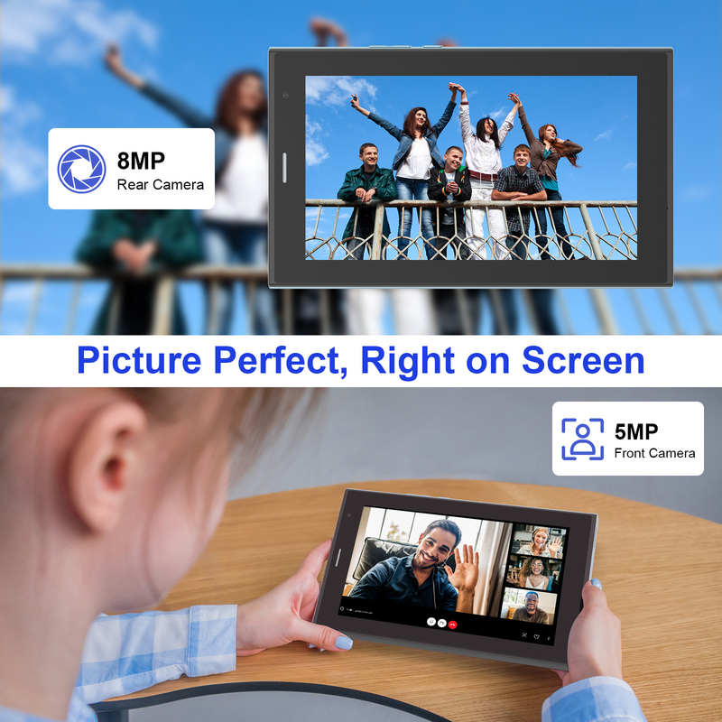 Tableta C idea de 7 pulgadas con Wifi, funda, 8+256GB de almacenamiento, procesador Quad Core, pantalla táctil IPS 600x1024 CM524 azul