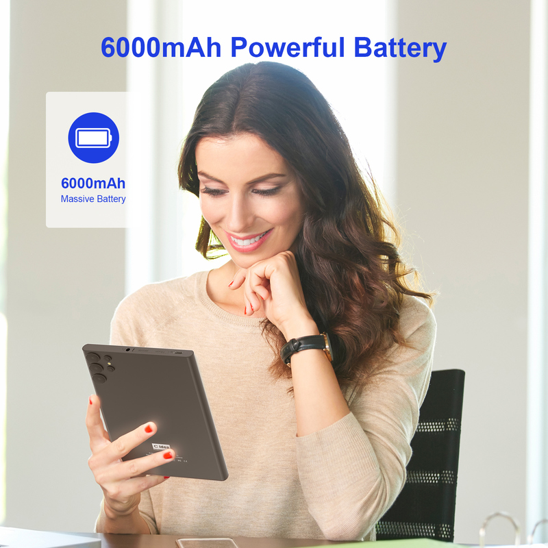 C idea Tablet Wifi de 7 pulgadas con caja 8+256GB Almacenamiento Cuad Core Procesador 600x1024 IPS Pantalla táctil CM524 negro