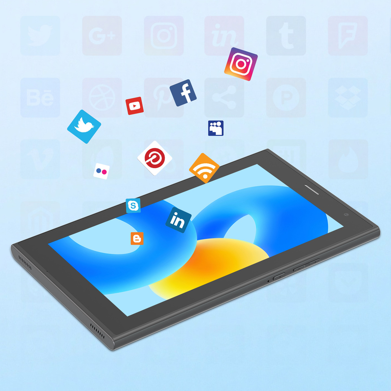 Tableta C idea de 7 pulgadas con Wifi, funda, almacenamiento de 8+256GB, procesador de cuatro núcleos, pantalla táctil IPS 600x1024 CM524 gris