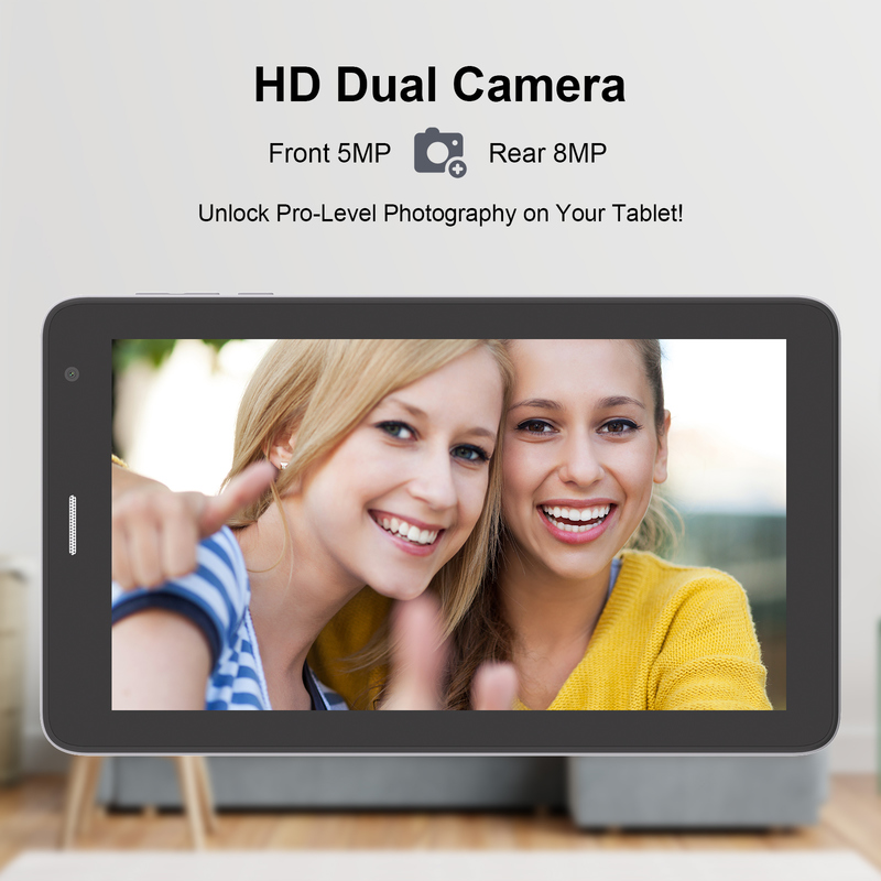 Tableta C idea de 7 pulgadas con Wifi, funda, 8+256GB de almacenamiento, procesador Quad Core, pantalla táctil IPS 600x1024 CM528 Gris