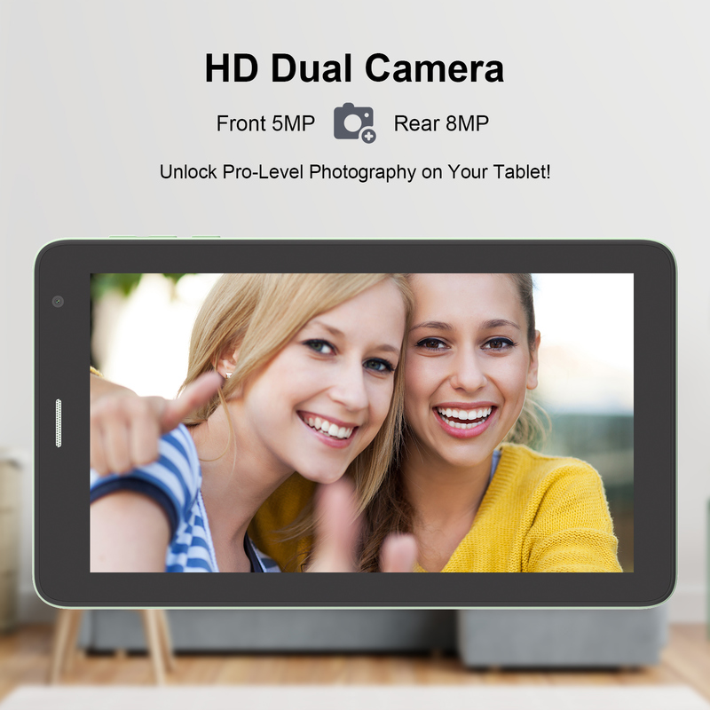 Tableta C idea de 7 pulgadas con Wifi, funda, 8+256GB de almacenamiento, procesador Quad Core, pantalla táctil IPS 600x1024 CM528 Verde