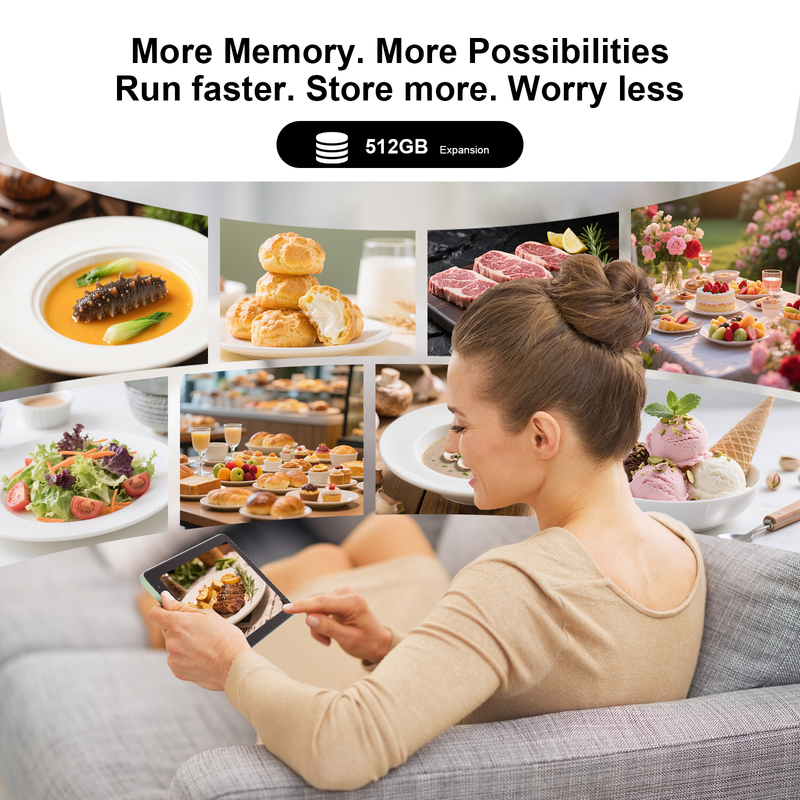 Tableta C idea de 7 pulgadas con Wifi, funda, 8+256GB de almacenamiento, procesador Quad Core, pantalla táctil IPS 600x1024 CM528 Verde