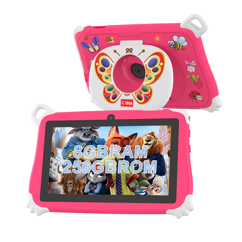 C Idea Android 15 Tablet para niños 8+256GB Tablet educativo Kidspad con APP amigable CM86 rosa