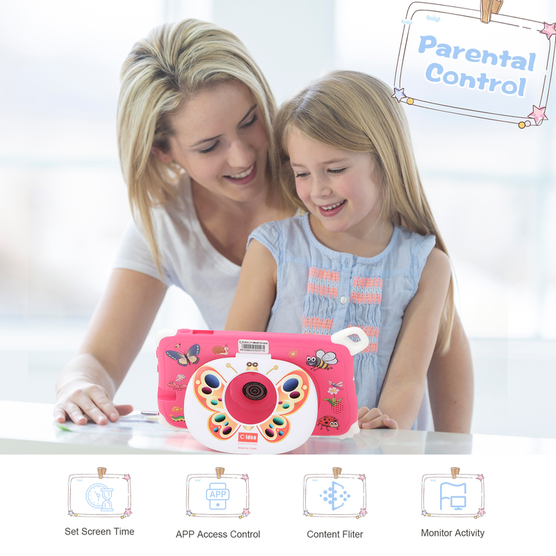 C Idea Android 15 Tablet para niños 8+256GB Tablet educativo Kidspad con APP amigable CM86 rosa