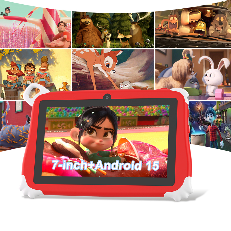 Tableta para niños C Idea Android 15 8+256GB, tableta educativa Kidspad con APP amigable CM86 roja