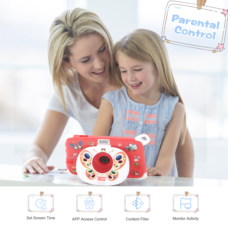 Tableta para niños C Idea Android 15 8+256GB, tableta educativa Kidspad con APP amigable CM86 roja